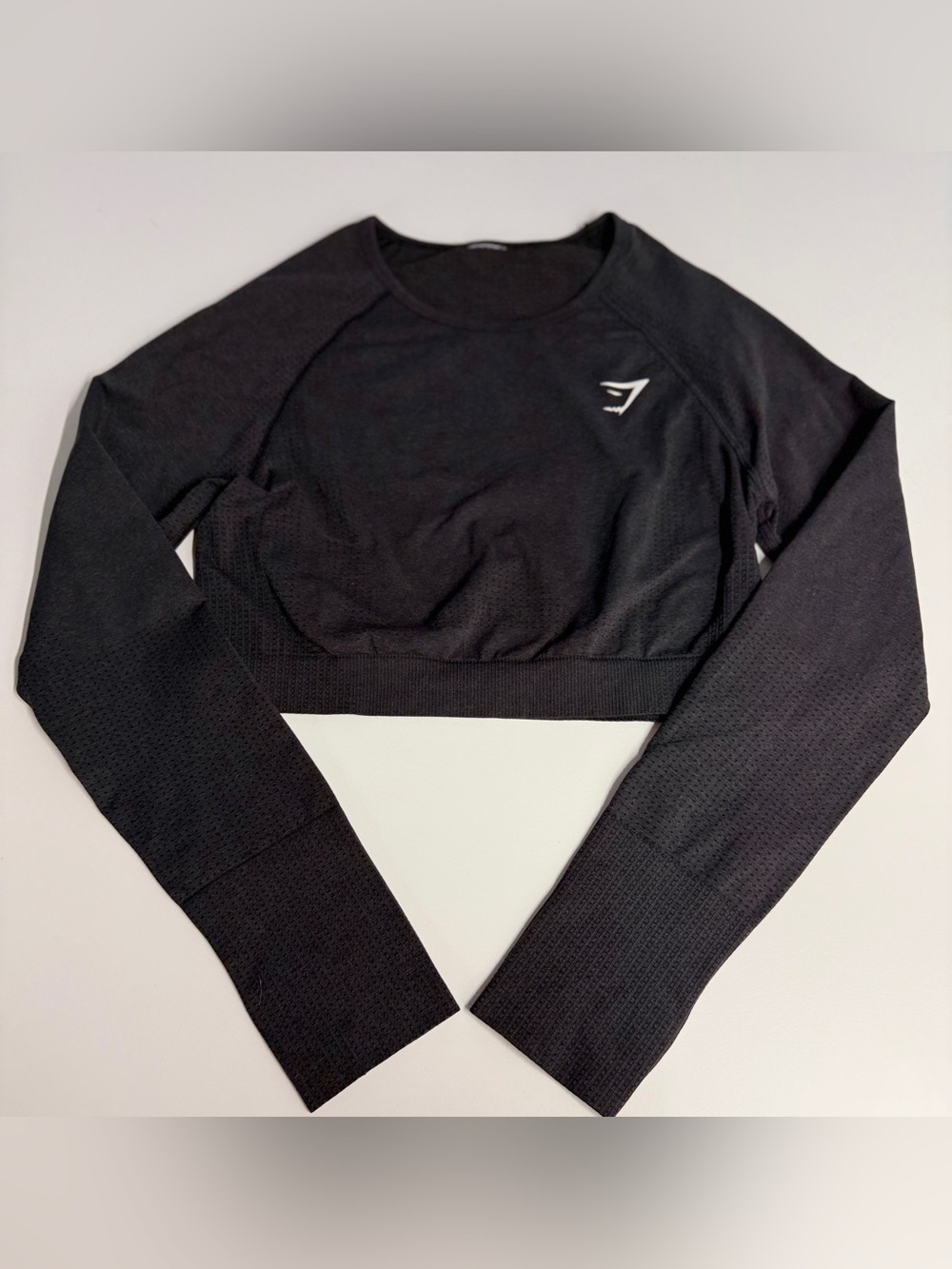 Gymshark Black Long-Sleeve Seamless Crop